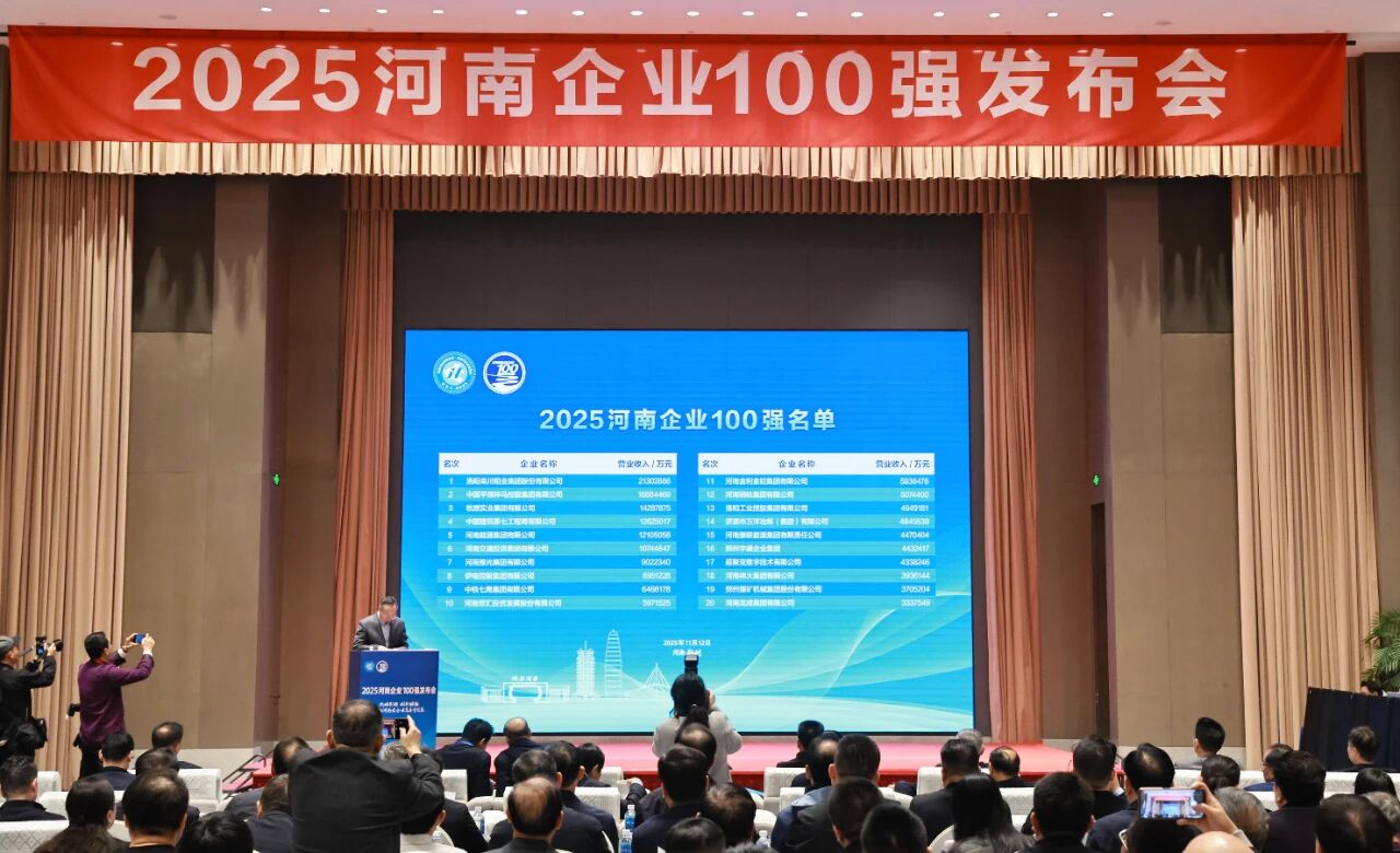 2025河南企业100强榜单发布